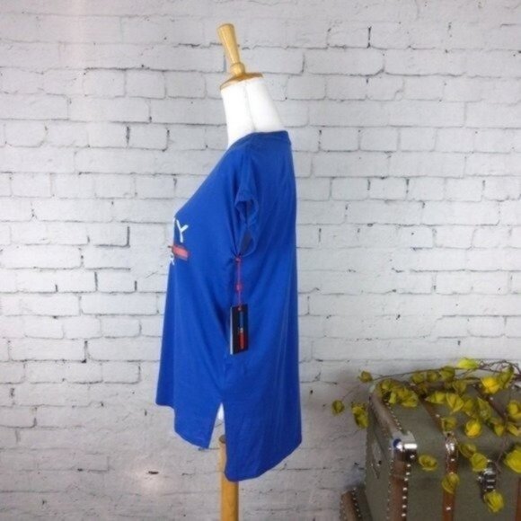 Tommy Hilfiger Burnout Short Sleeve T-shirt Blue Size Small - Picture 2 of 5
